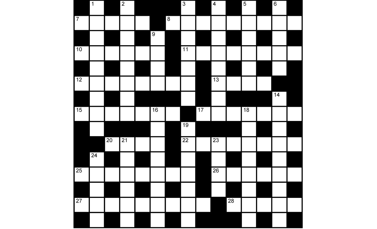 empty crossword puzzle for April 2024