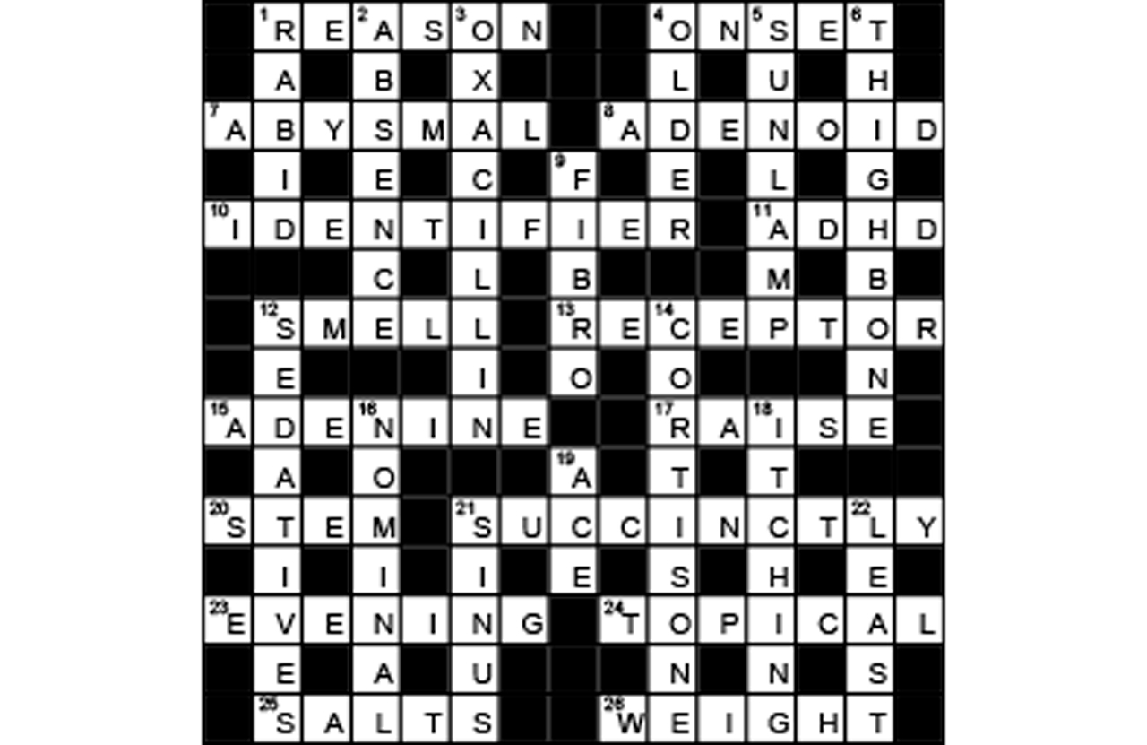 Crossword Solution, March 2024.