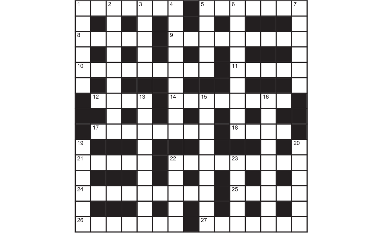 Blank crossword for July 2021