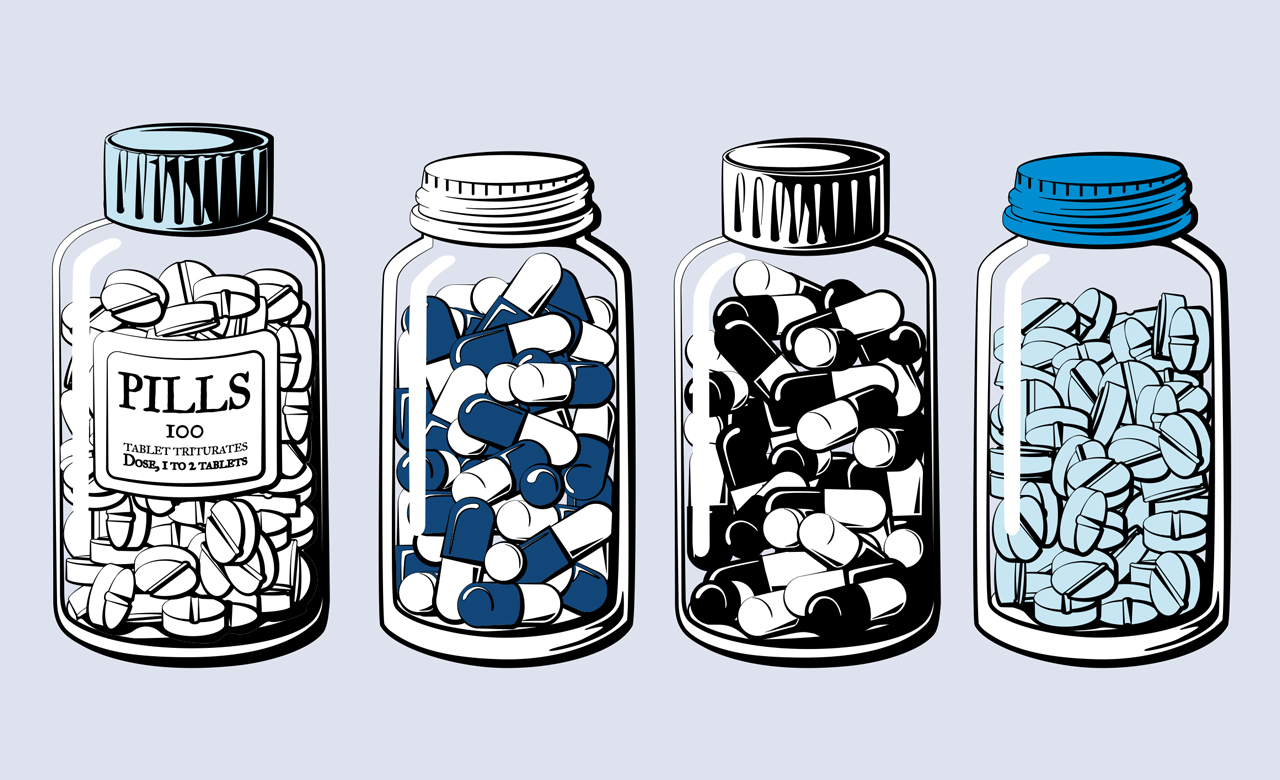 Bottles of pills.