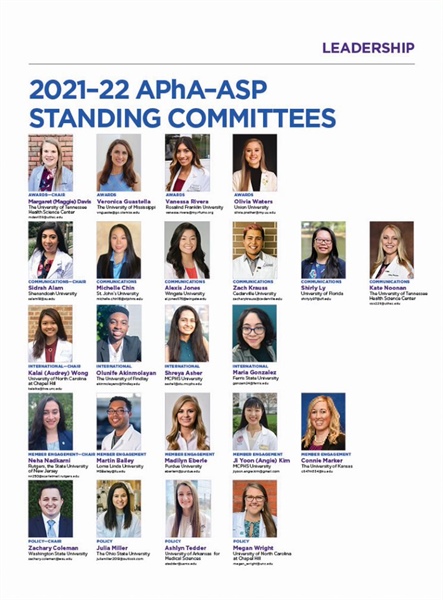 2021–22 APhA–ASP Standing Committees