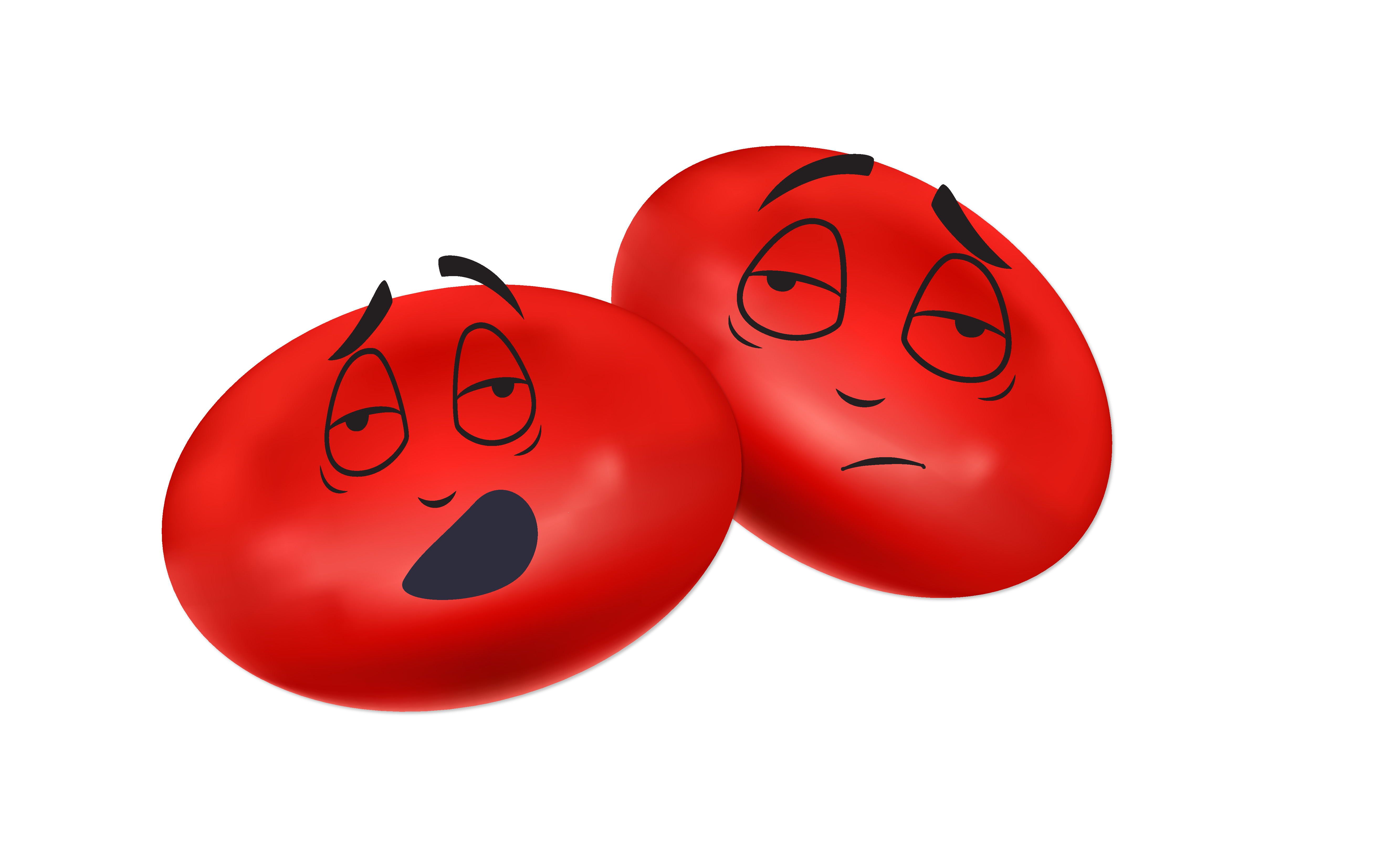 exhausted looking red blood cells