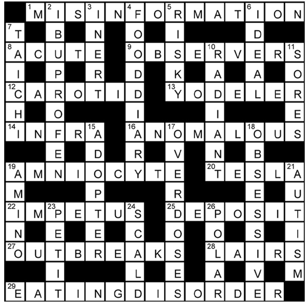 Crossword: June 2023 solution