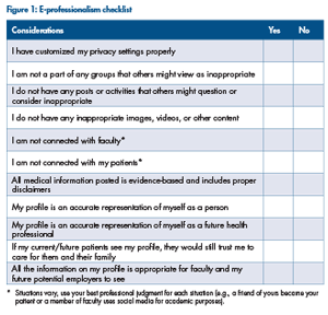 Achieving and maintaining e-professionalism